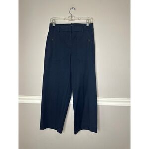 J.Crew Sydney Sailor Trouser Pants women's Sz 4P Pockets Navy Blue EUC